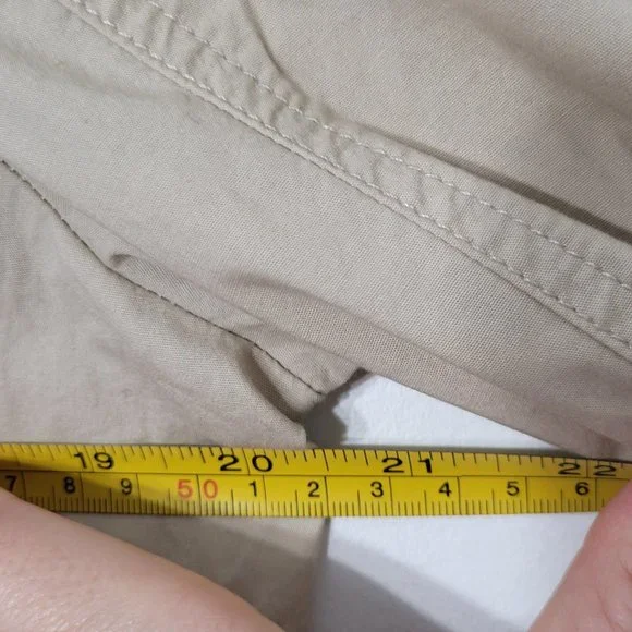 Studio Mode Womens Utility Jacket Pockets Cotton Blend Button Khaki Tan Large - Picture 12 of 12